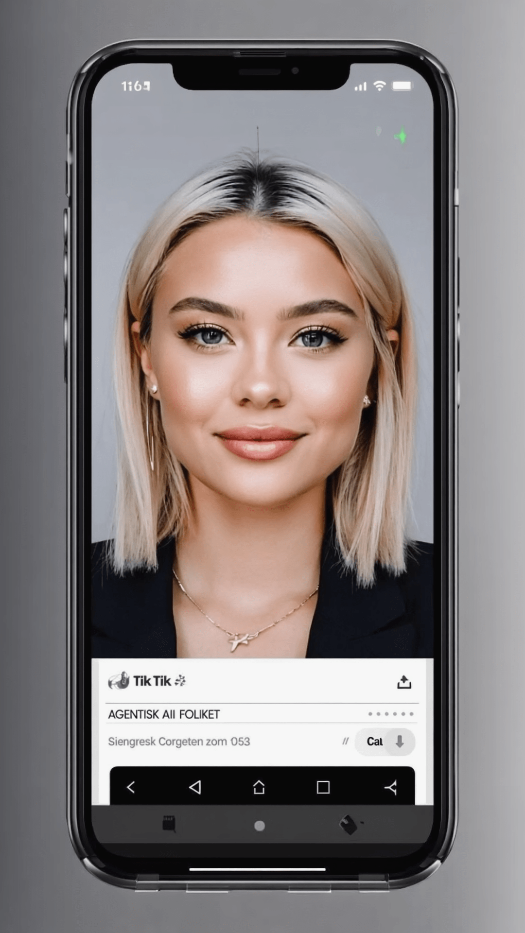iPhone med kort foredragsklipp i vertikalt format for sosiale medier